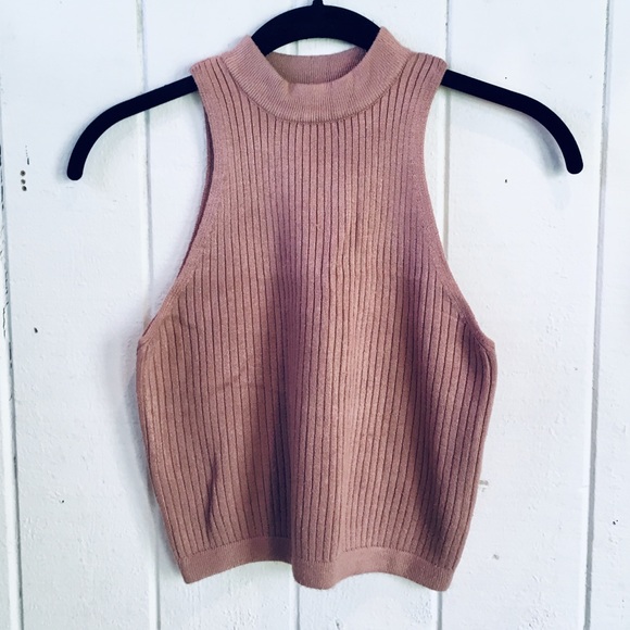 Kendall & Kylie Tops - Kendall & Kylie Taupe Sweater Crop Top Kendall & Kylie Tops - Kendall & Kylie Taupe Sweater Crop Top